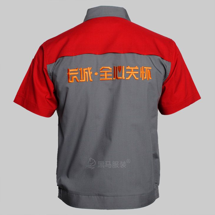 長(cháng)城汽車(chē)短袖工作服背面圖-全心關(guān)愛(ài)